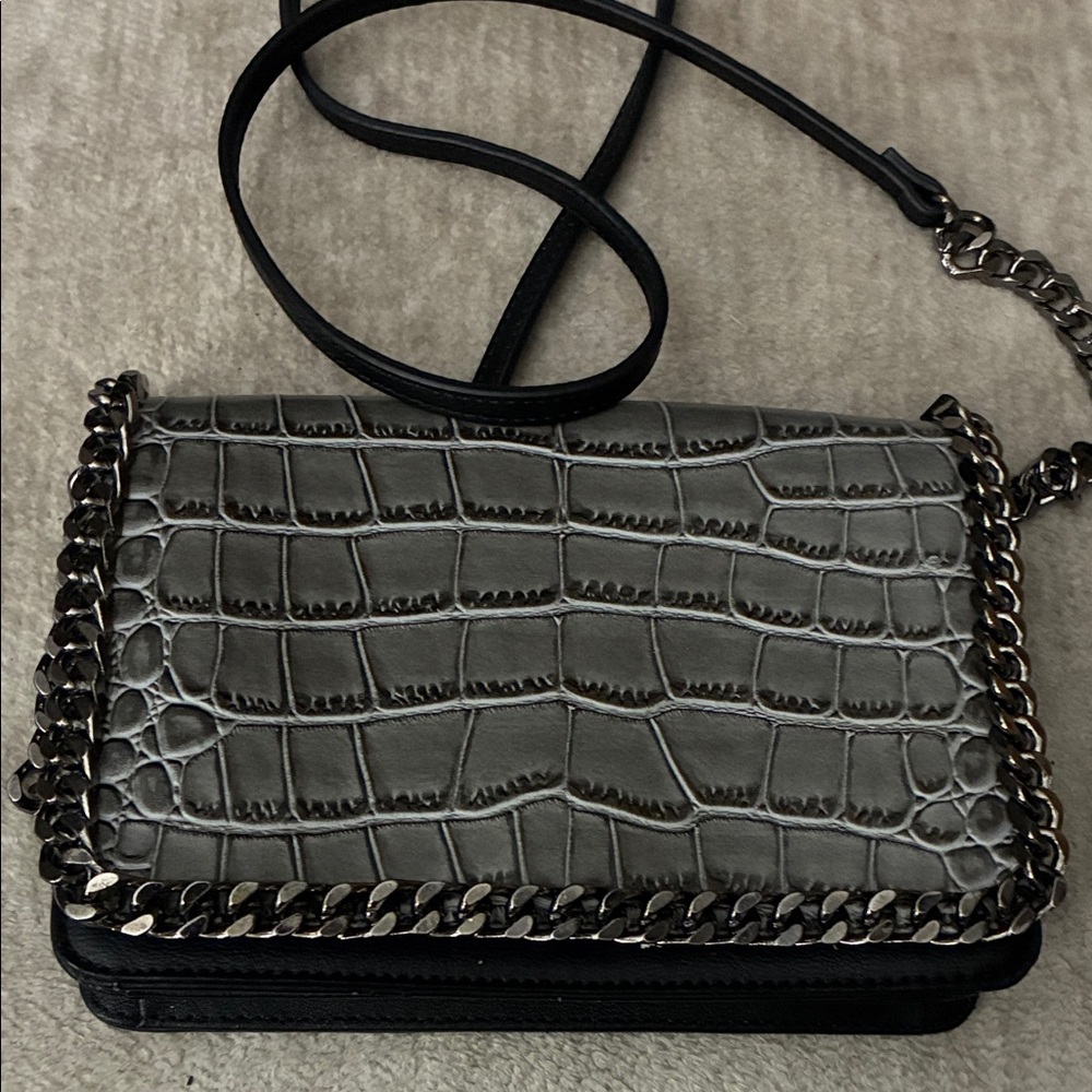 Giani Bernini‎ Black Crocodile-Embossed Crossbody Bag